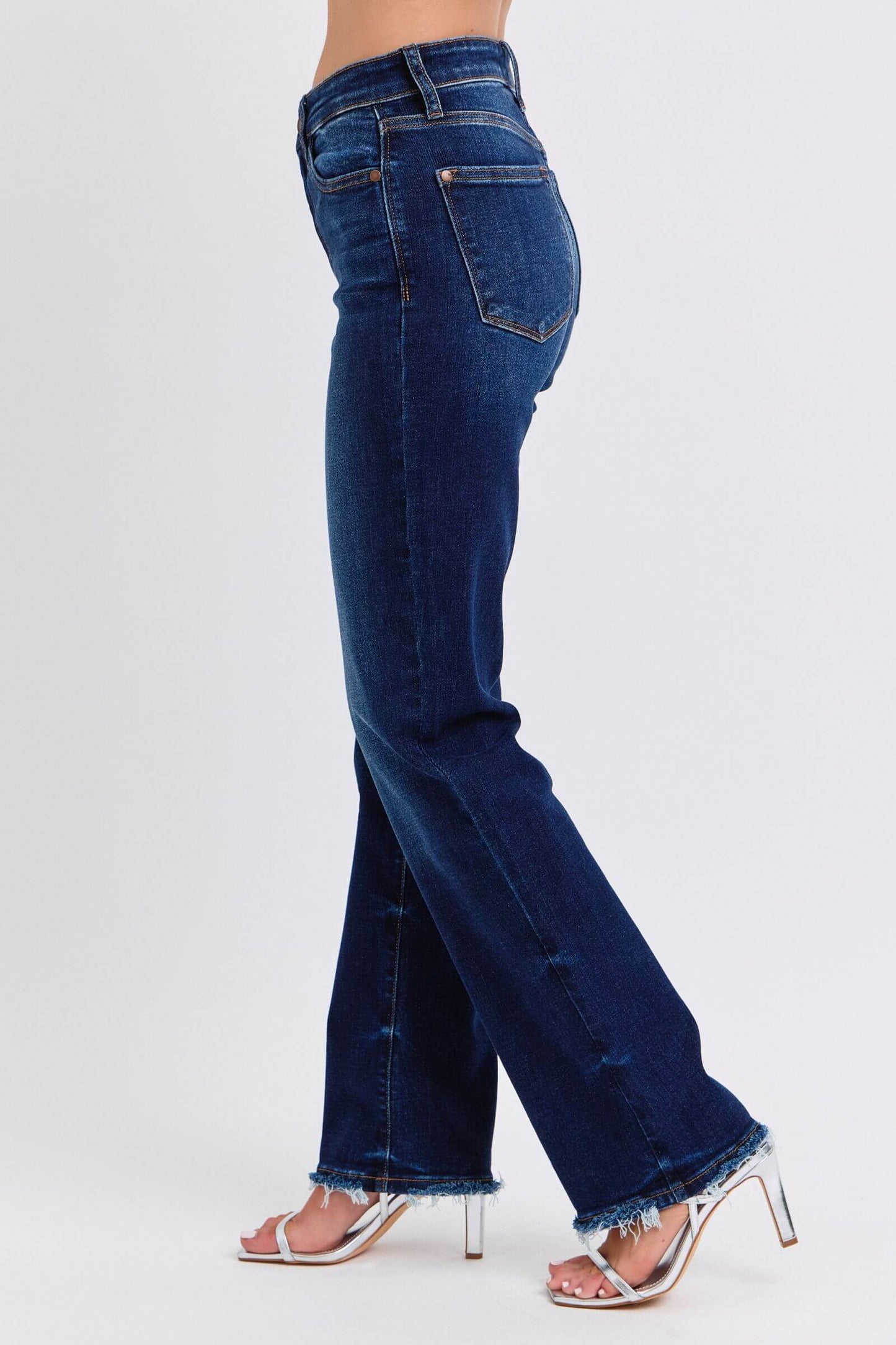 Judy Blue Full Size Raw Hem Straight Leg Jeans - In Style Chics Boutique LLC