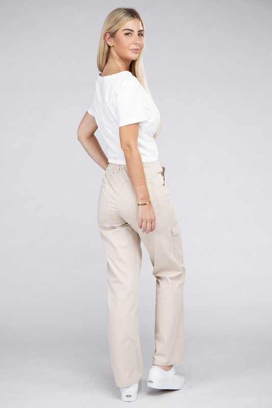 Everyday Wear Elastic-Waist Cargo Pants for Women - In Style Chics Boutique LLC