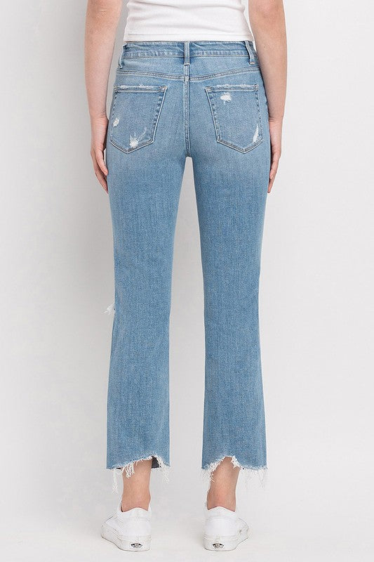 High Rise Distressed Cropped Straight Jeans - In Style Chics Boutique LLC