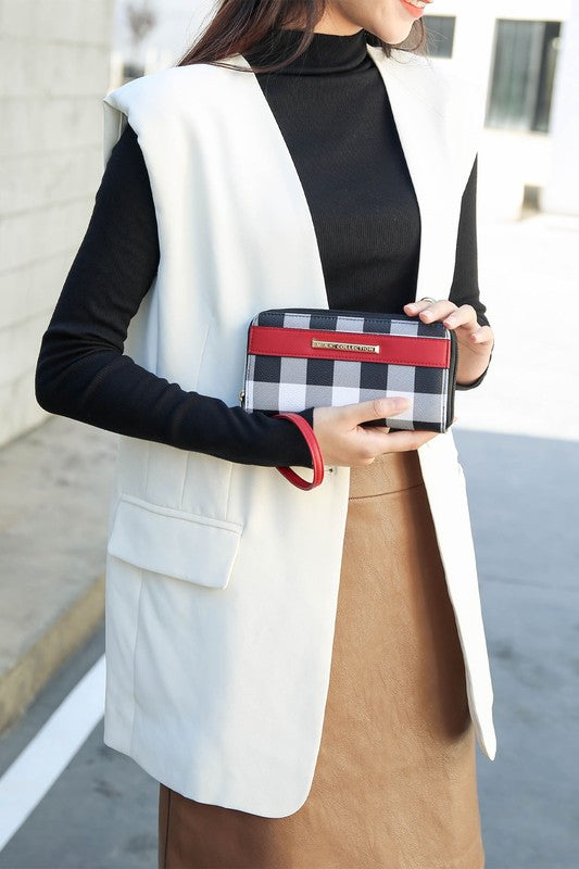 MKF Yale Checkered Tote Bag with Wallet by Mia K - In Style Chics Boutique LLC