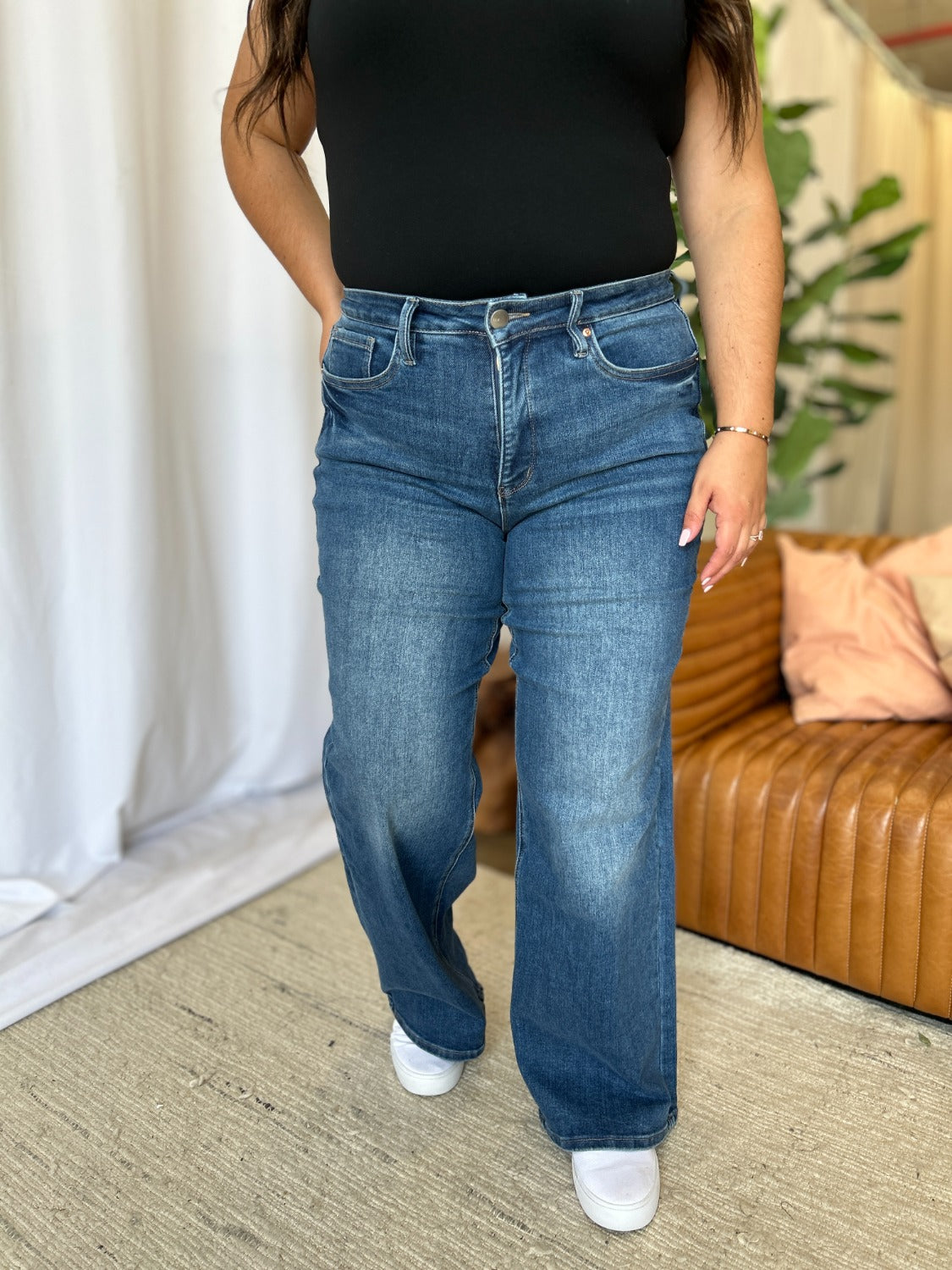 RFM Full Size High Rise Tummy Control Wide Leg Jeans - In Style Chics Boutique LLC