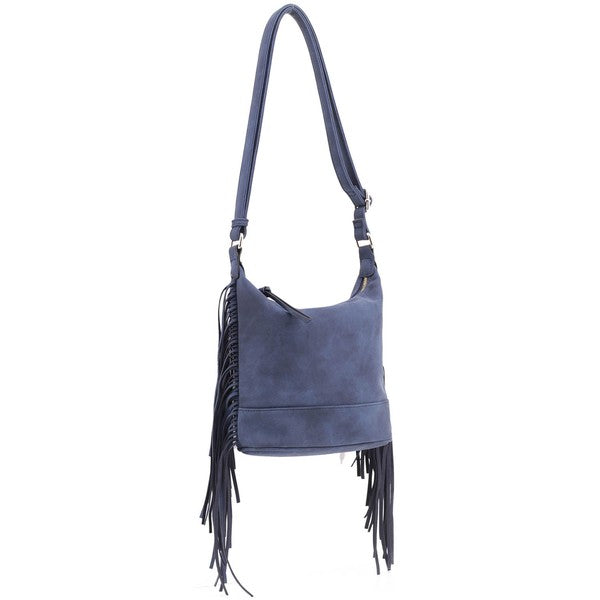 Faux Suede Fringe Crossbody Bag - In Style Chics Boutique LLC