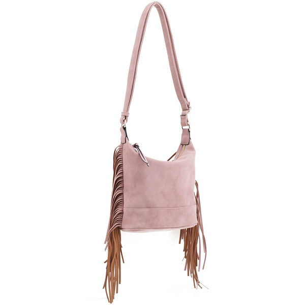 Faux Suede Fringe Crossbody Bag - In Style Chics Boutique LLC
