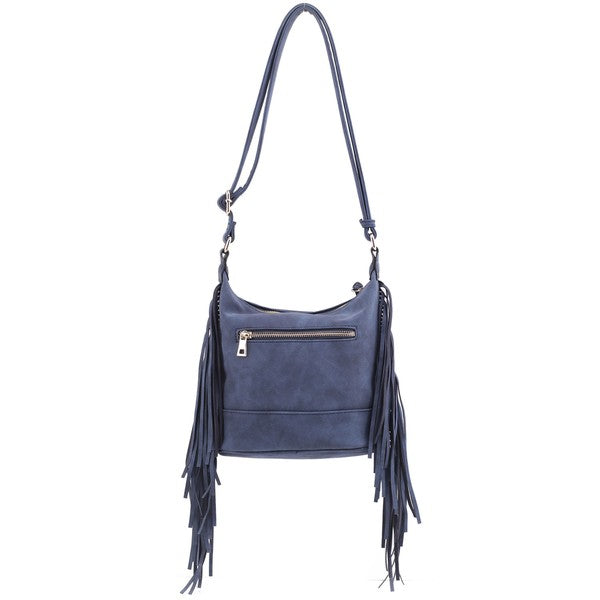 Faux Suede Fringe Crossbody Bag - In Style Chics Boutique LLC