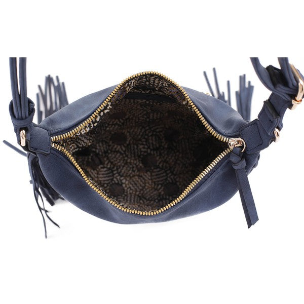 Faux Suede Fringe Crossbody Bag - In Style Chics Boutique LLC