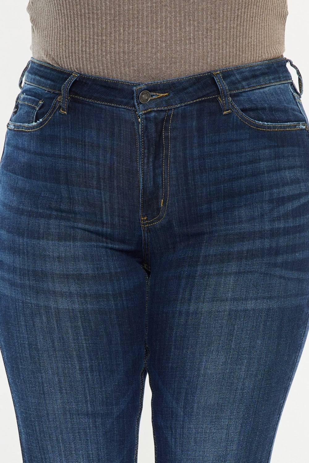 Kancan Womens Mid Rise Flare Jeans - No Distressing - Regular and Plus Size - In Style Chics Boutique