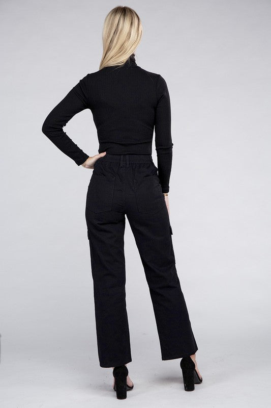 Everyday Wear Elastic-Waist Cargo Pants for Women - In Style Chics Boutique LLC