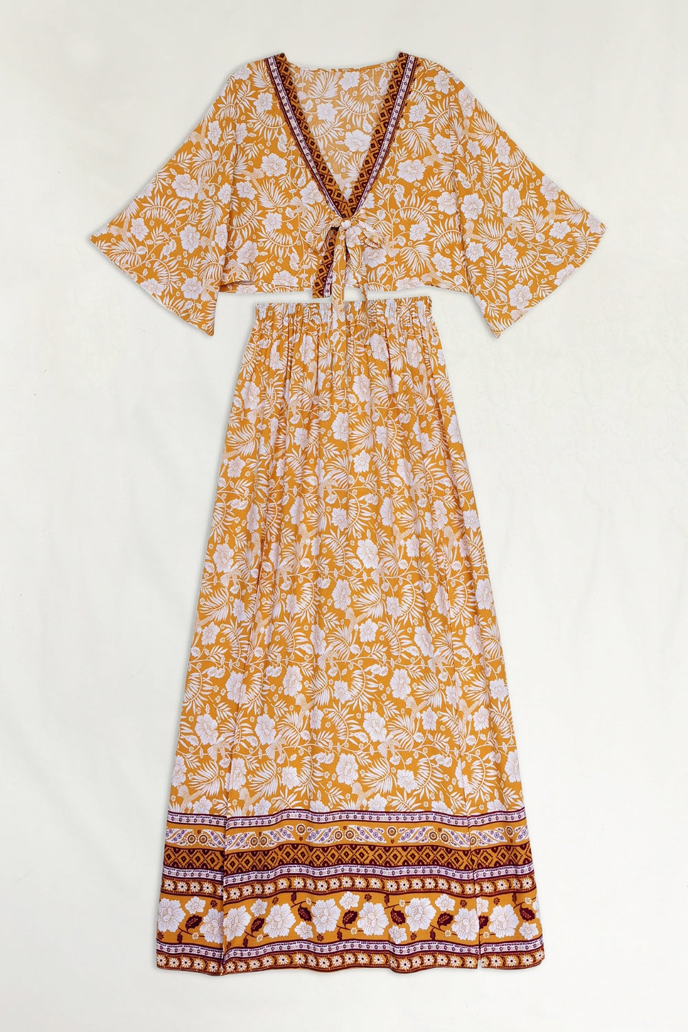 Printed Half Sleeve Top and Slit Skirt Set - More Colors! - In Style Chics Boutique LLC
