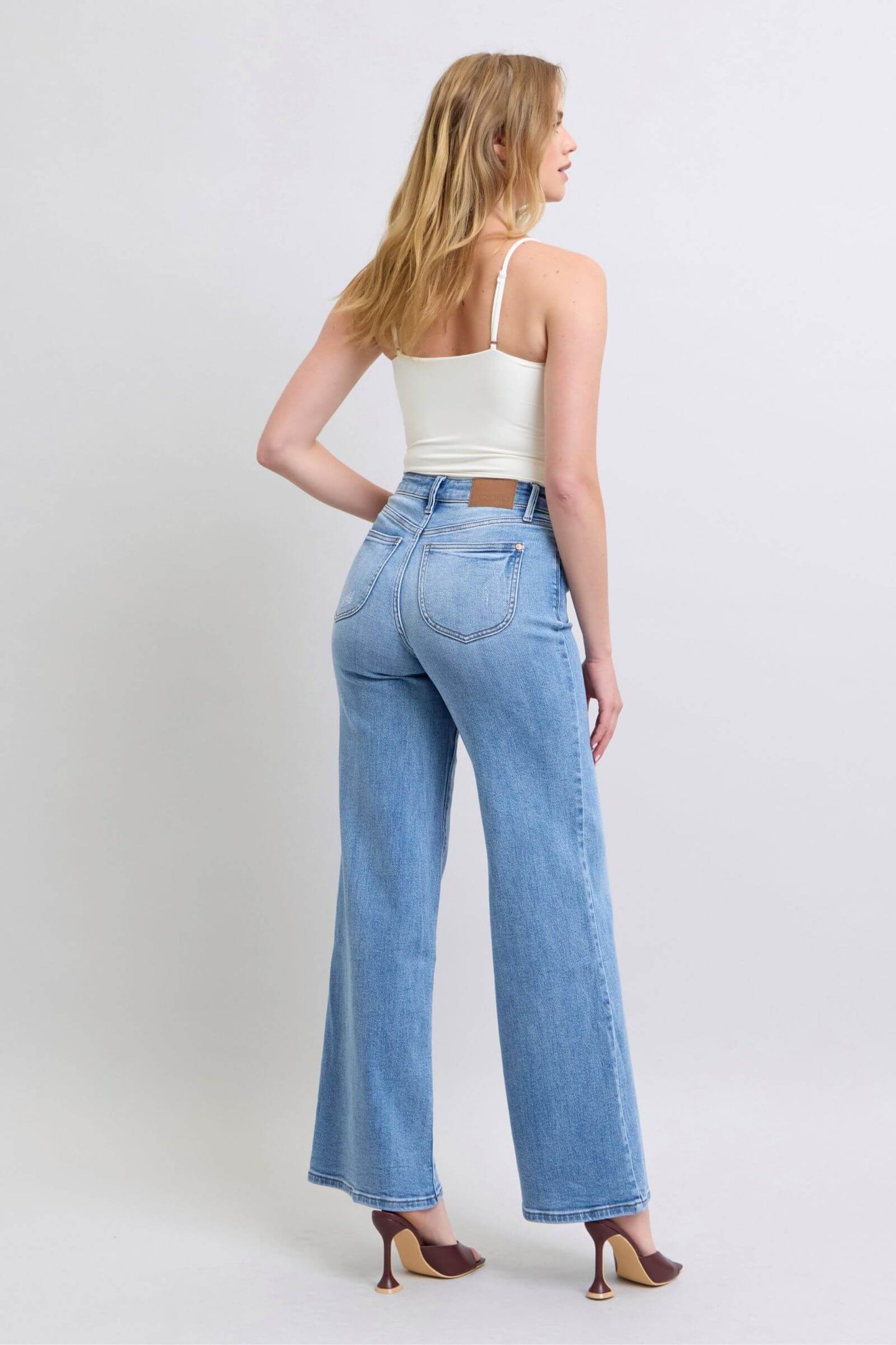 Judy Blue Full Size Wide Leg Non Distressed Jeans with Pockets - In Style Chics Boutique