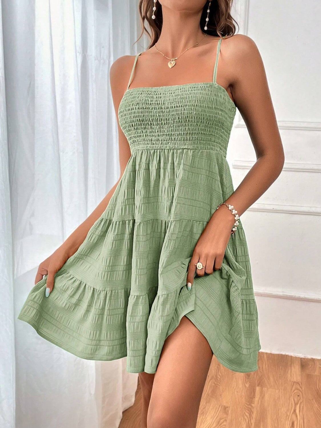 Smocked Tiered Sleeveless Mini Dress - More Colors! - In Style Chics Boutique LLC