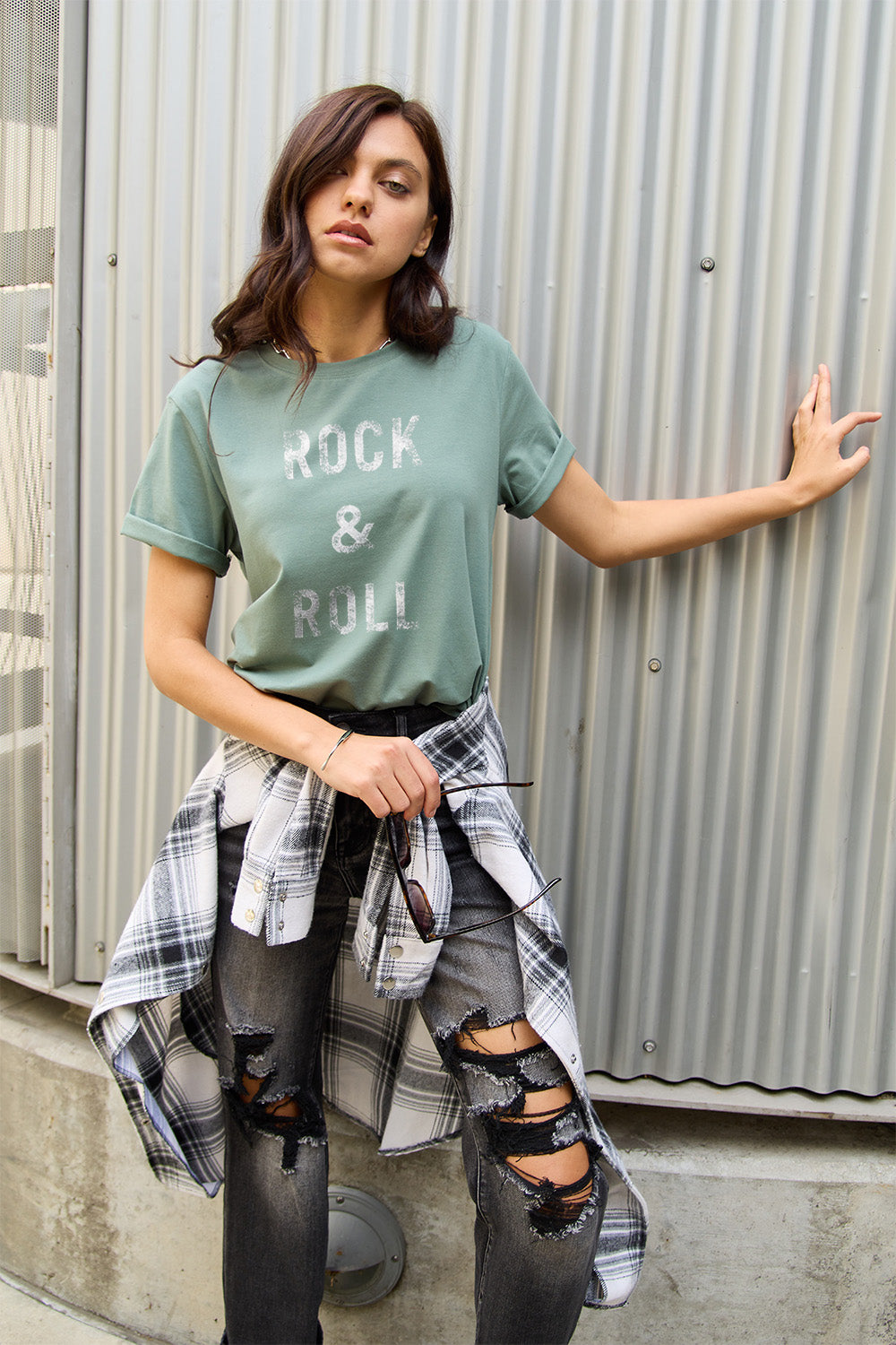 Simply Love Full Size ROCK & ROLL Short Sleeve T-Shirt - In Style Chics Boutique LLC