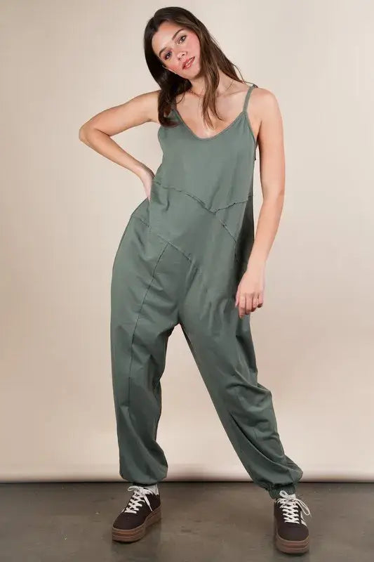 Sleeveless Knit Comfy Casual Jumpsuit - In Style Chics Boutique Women's Juniors Apparel Shop Cute Clothes Online