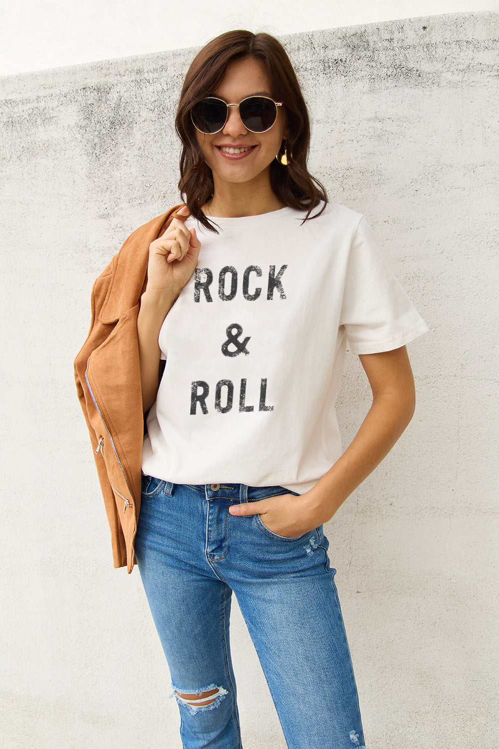 Simply Love Full Size ROCK & ROLL Short Sleeve T-Shirt - In Style Chics Boutique LLC