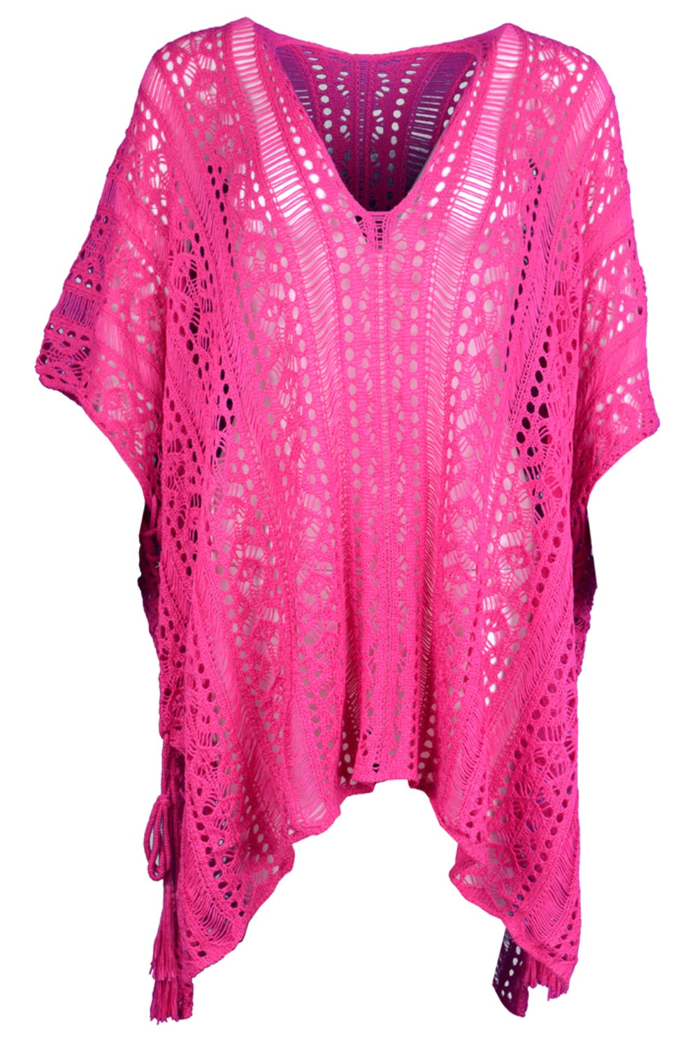 Cutout V-Neck Cover-Up with Tassel - More Colors! - In Style Chics Boutique LLC