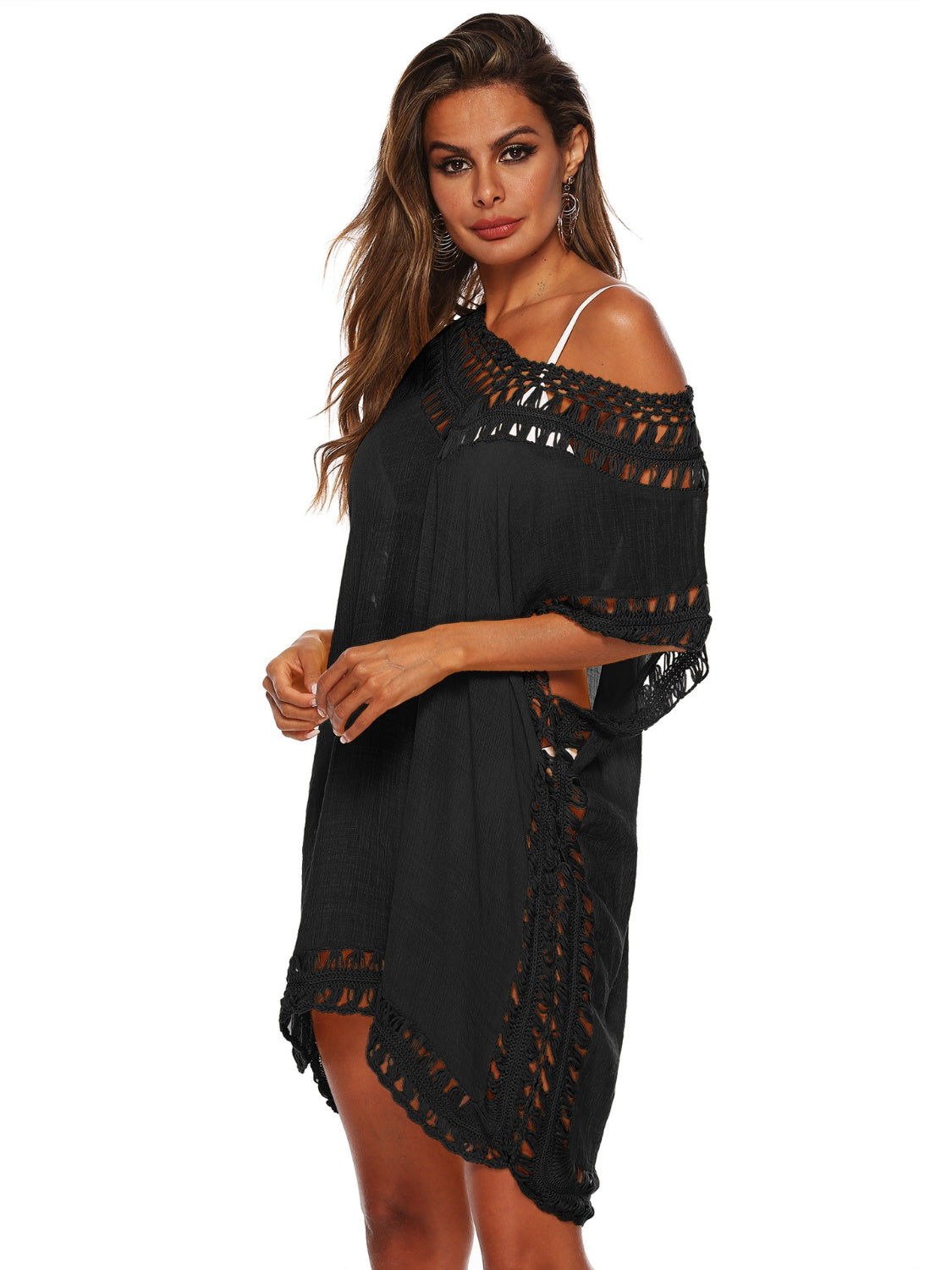 Cutout V-Neck Short Sleeve Cover-Up - More Colors! - In Style Chics Boutique LLC