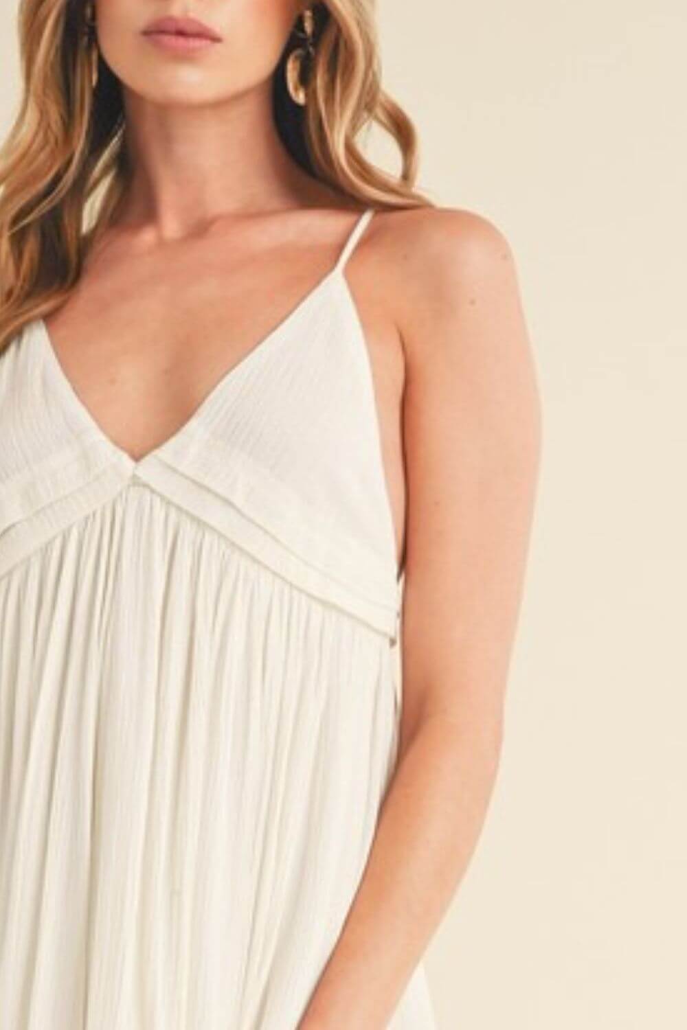 Aemi + Co Ruched Plunge Mini Cami Dress - Cute Clothes Online - In Style Chics Boutique Women's Juniors Apparel