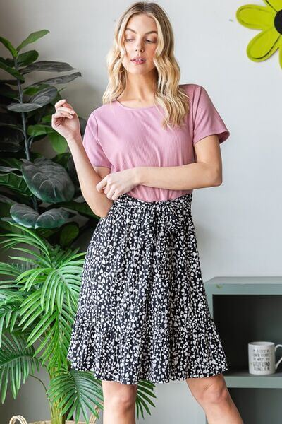 Short Sleeve Solid & Animal Print Mini Dress - In Style Chics Boutique