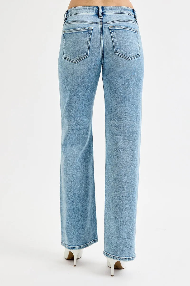 RISEN Low Rise Ankle Boyfriend Distressed Jeans - In Style Chics Boutique