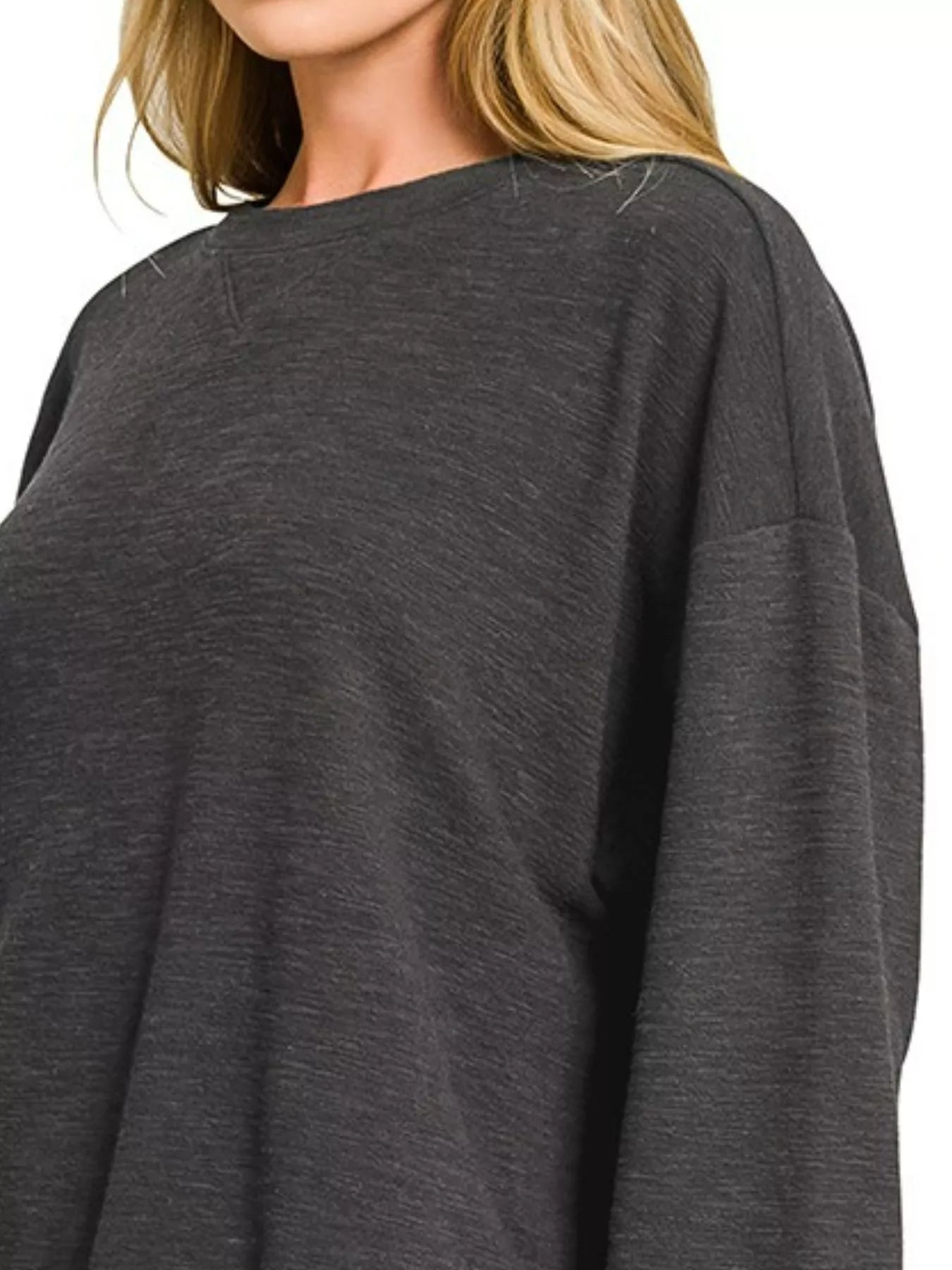 Slub Long Sleeve Top and Shorts Set at In Style Chics Boutique