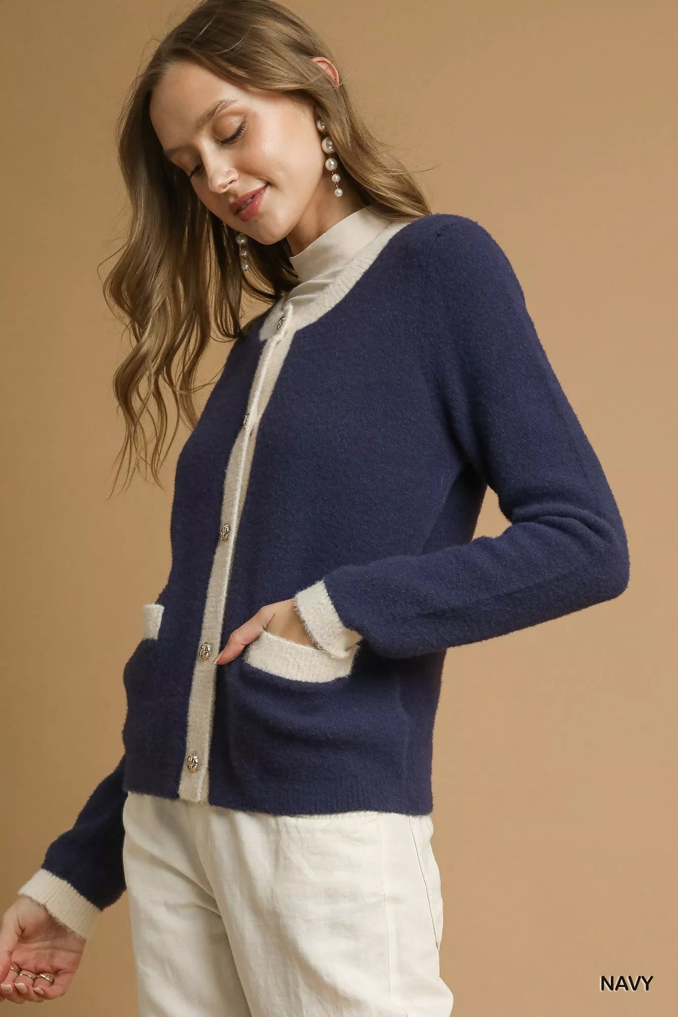Shop the professional look Two-Tone Button Front Cardigan 💙 at In Style Chics Boutique