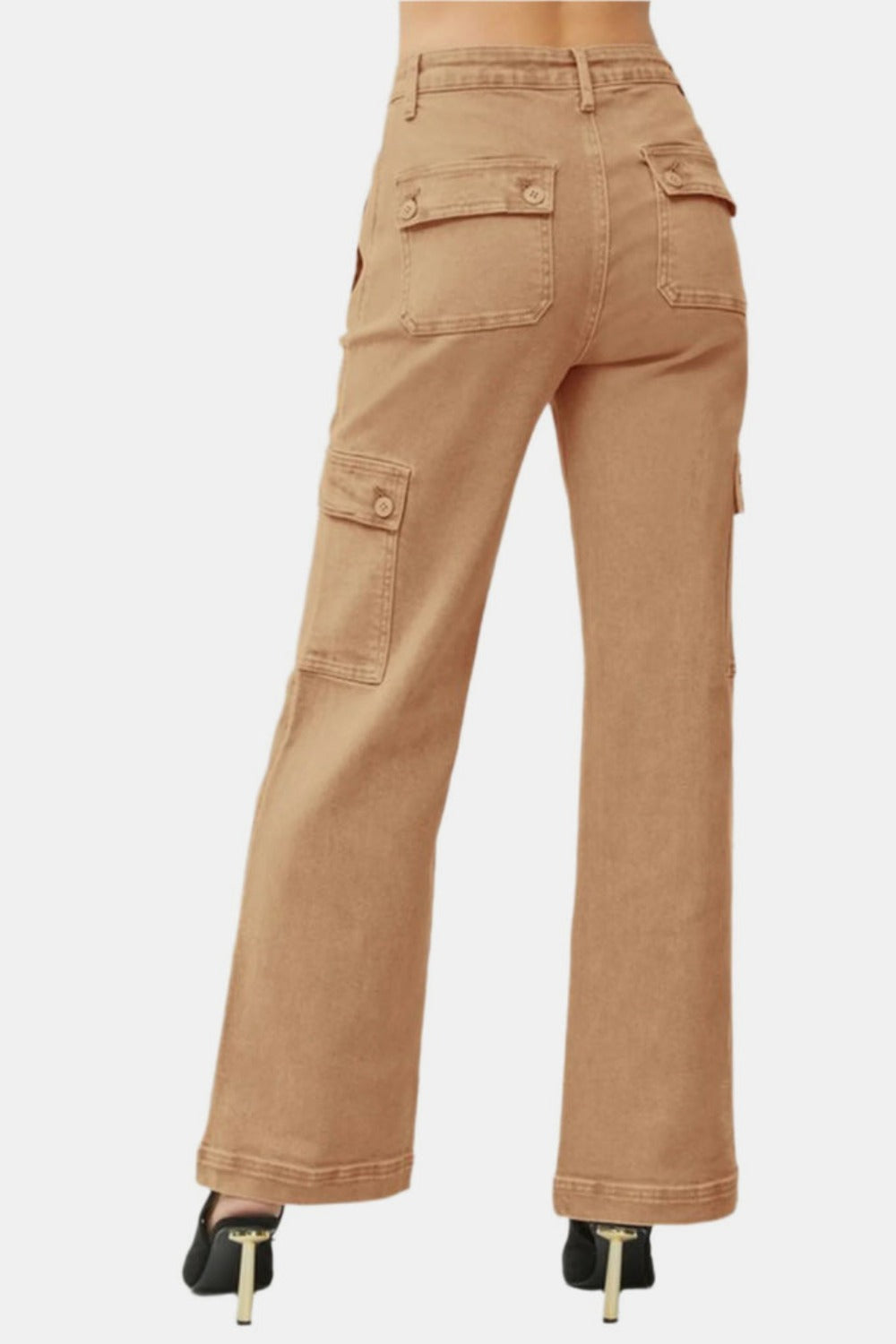RISEN Full Size High Rise Wide Leg Cargo Jeans - In Style Chics Boutique LLC