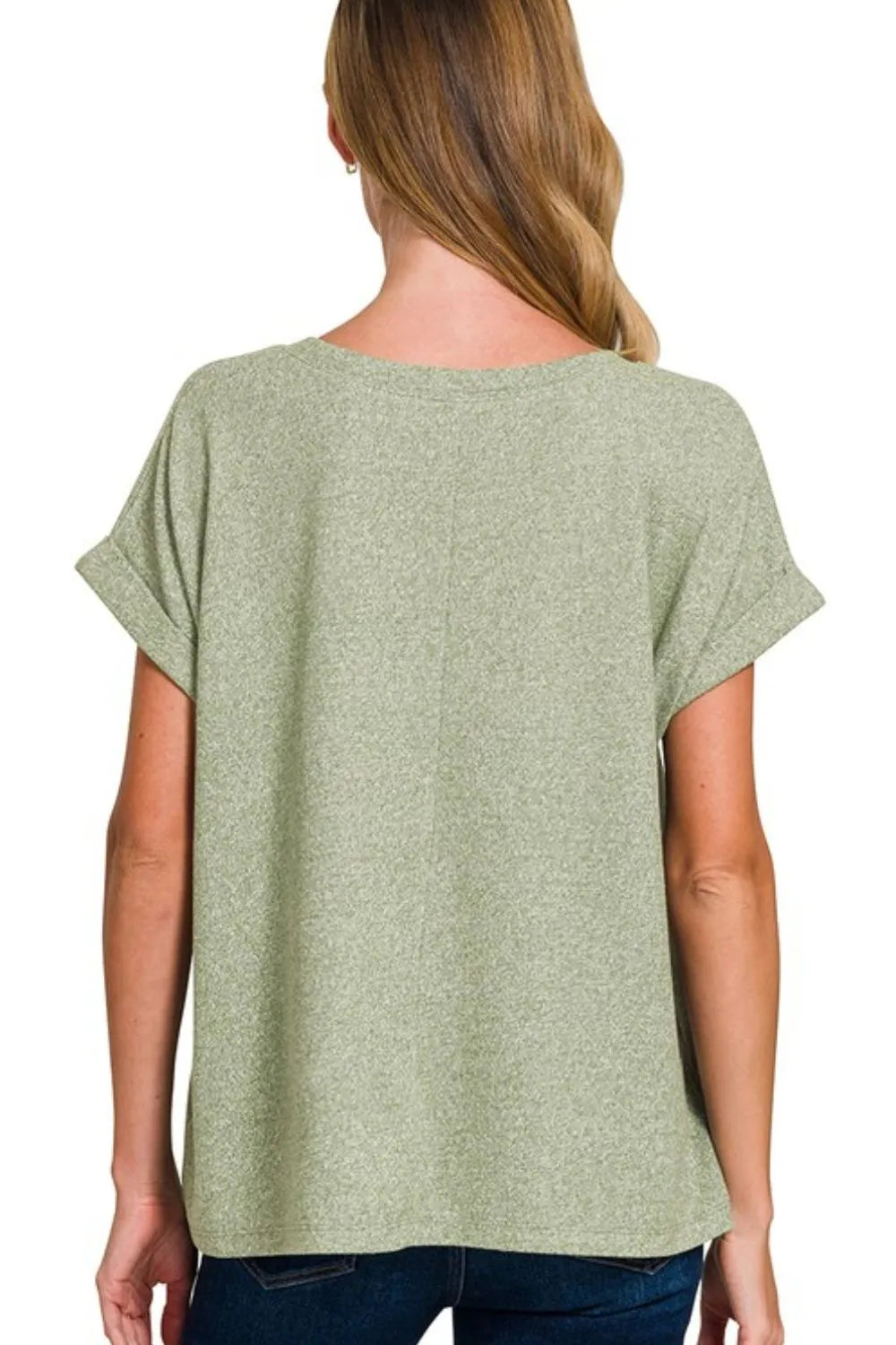 V-neck Tee, Soft Melange Hacci - In Style Chics Boutique Women's Juniors Clothes Online
