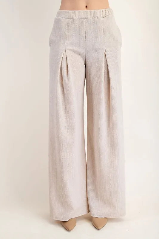 Textured Wide-Leg Women's Pants with Pockets - In Style Chics Boutique