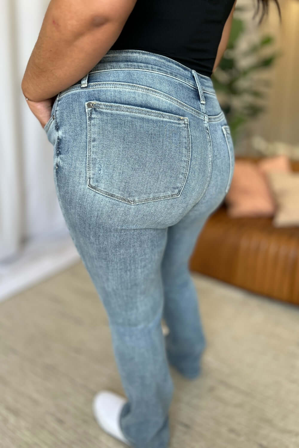 Judy Blue Medium Rise Bootcut Jeans - No Distressing - In Style Chics Boutique Women's Juniors Plus Size Apparel Online