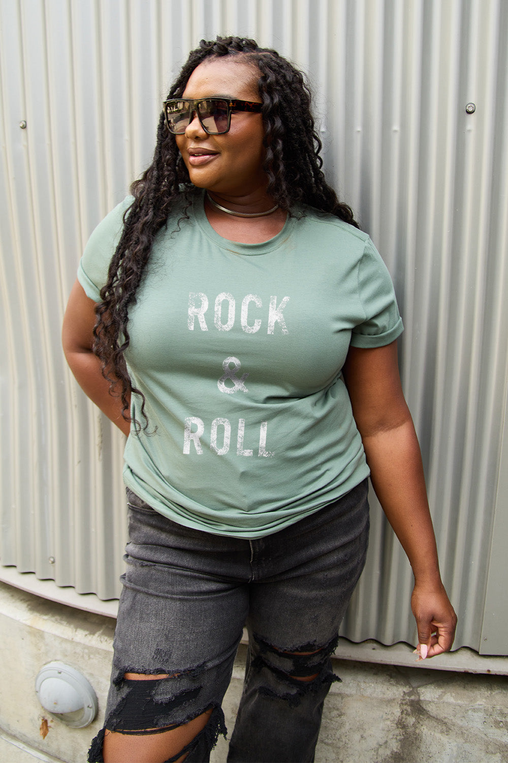 Simply Love Full Size ROCK & ROLL Short Sleeve T-Shirt - In Style Chics Boutique LLC