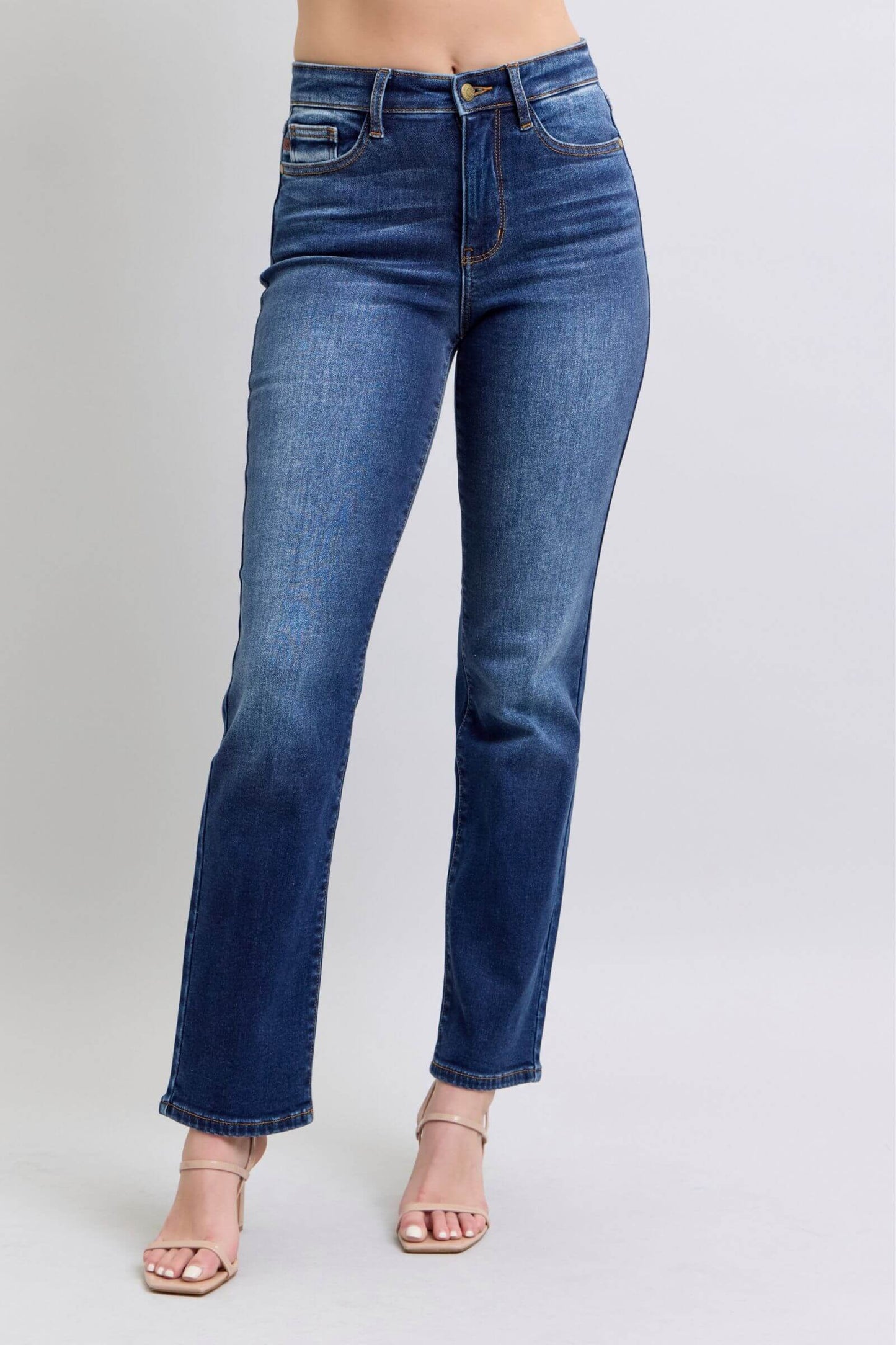 Judy Blue Full Size Washed Straight Leg Jeans with Pockets - In Style Chics Boutique LLC