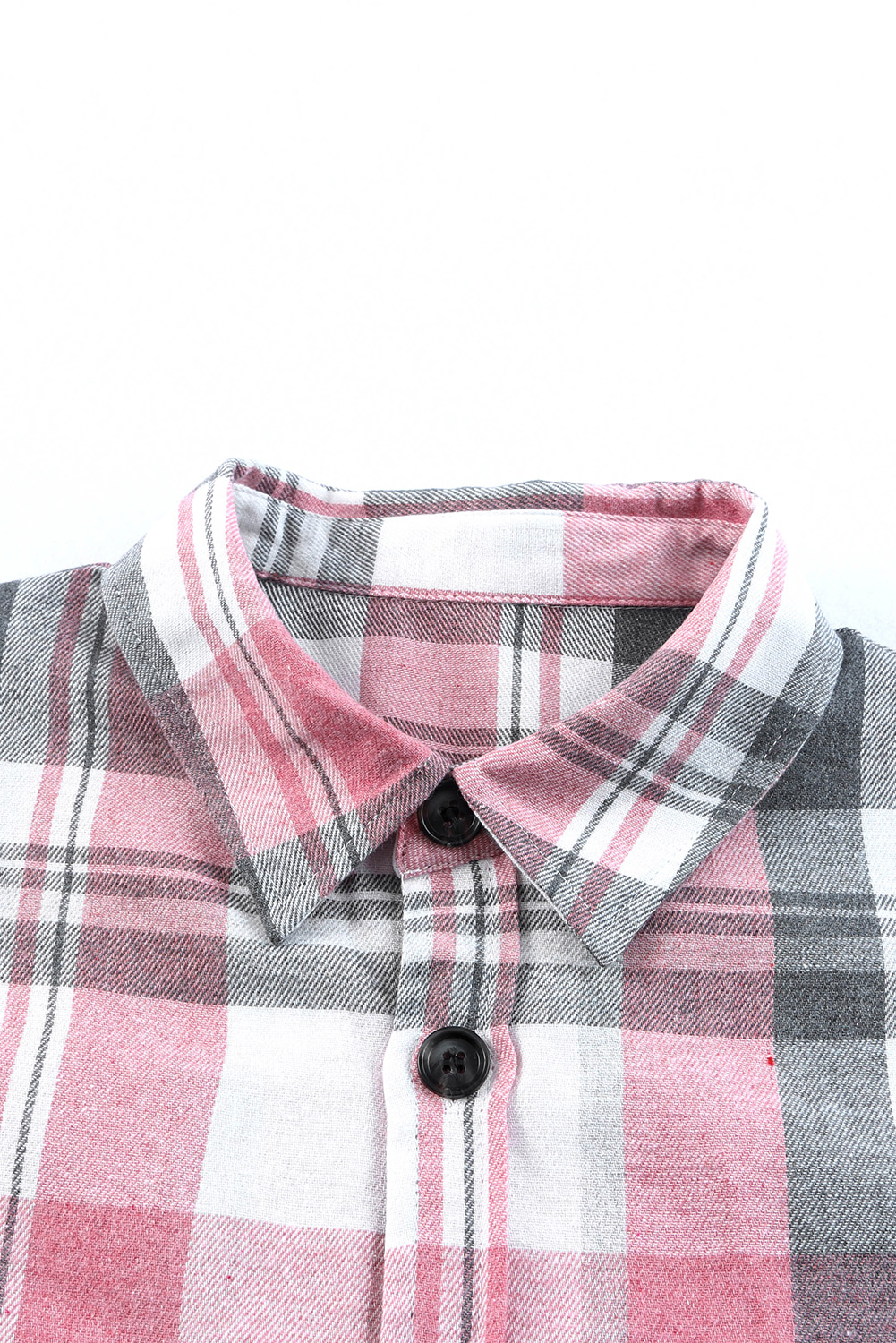 Pink Long Sleeve Collared Button Up Flannel Shacket - In Style Chics Boutique LLC