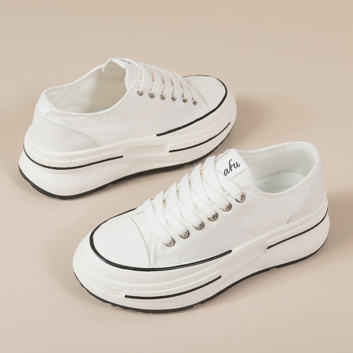 Tied Round Toe Platform Sneakers - In Style Chics Boutique LLC