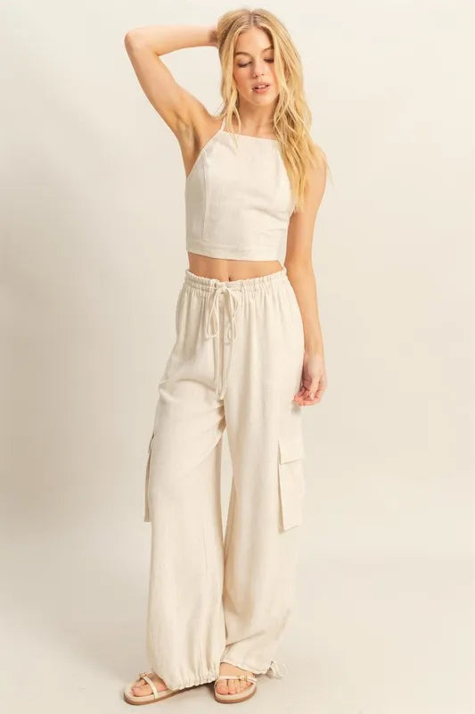 Crop Top and Cargo Pants Set - In Style Chics Boutique Women's Juniors Apparel Online