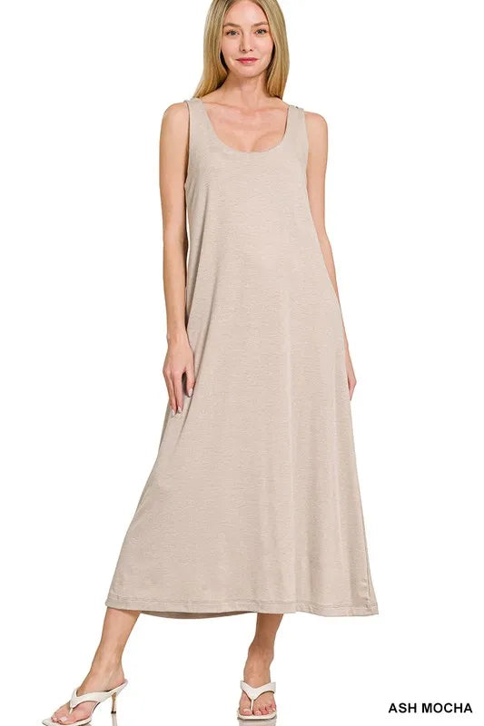 French Terry Twisted Strap Midi Dress - Summer Clothes for Women - In Style Chics Boutique Women's Juniors Apparel Online