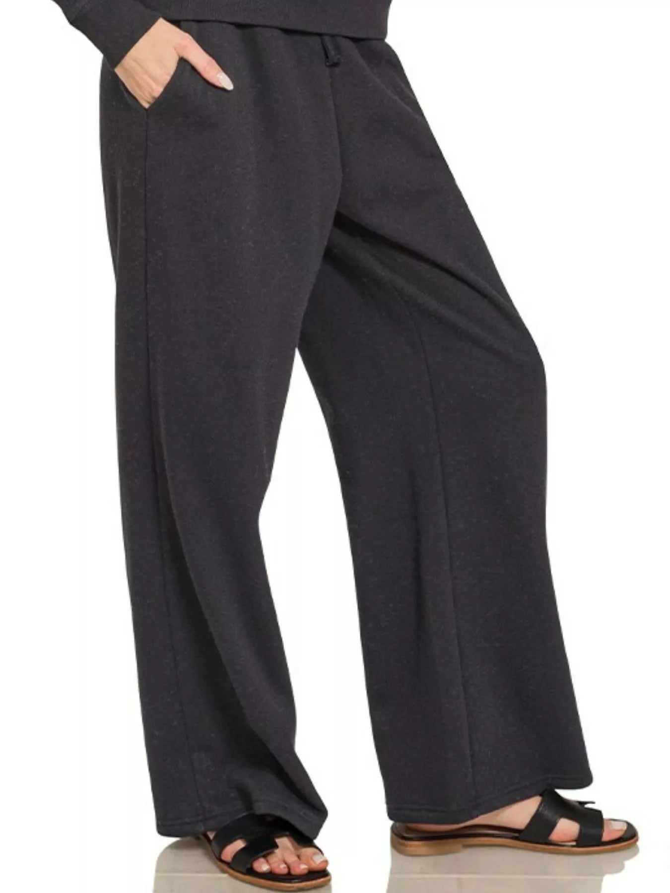 Fleece Long Sleeve Top and Sweatpants Set at In Style Chics Boutique Women's casual outfits for fall 🖤