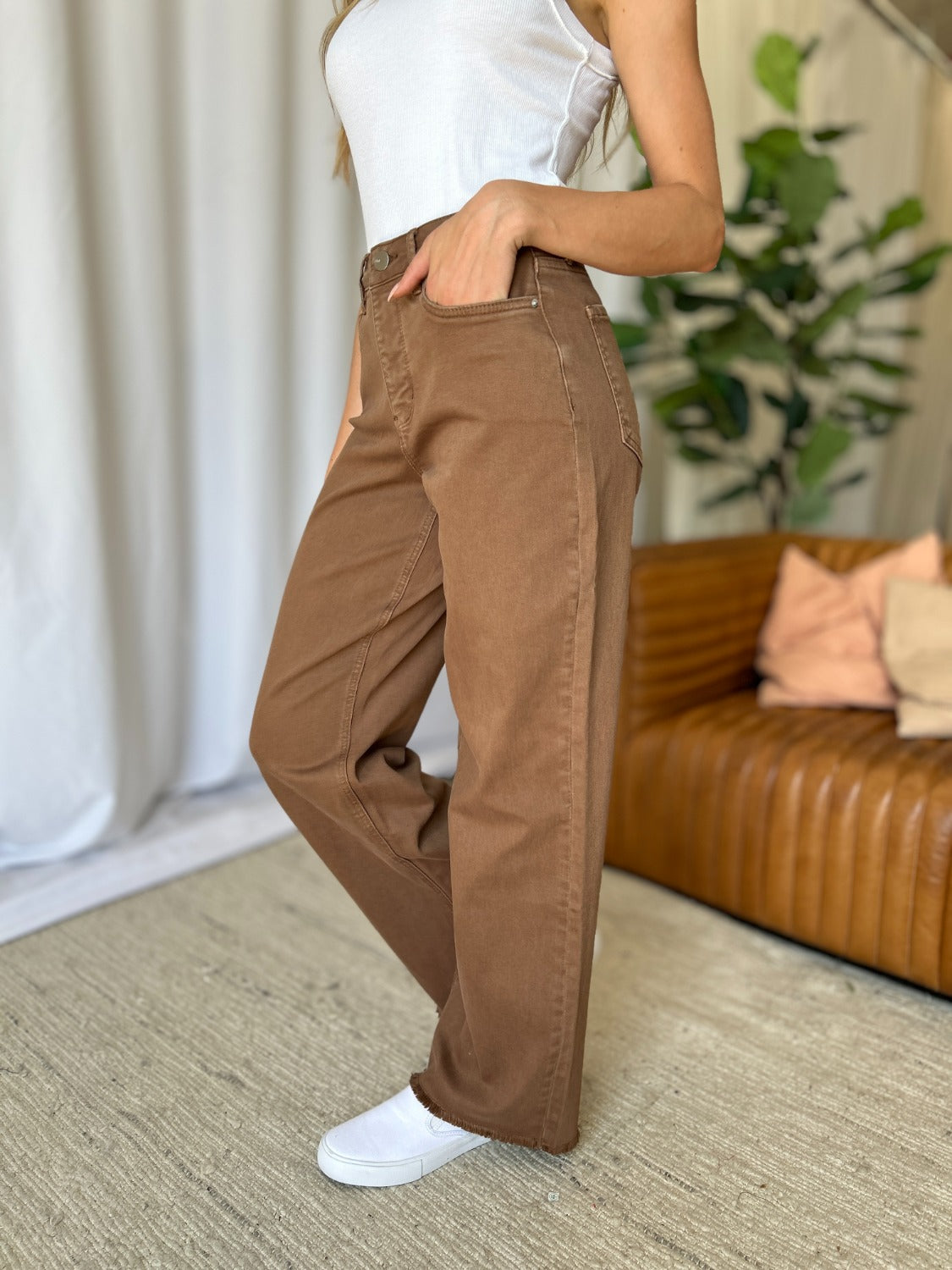 RFM Full Size High Rise Garment Dye Wide Leg Jeans - In Style Chics Boutique LLC