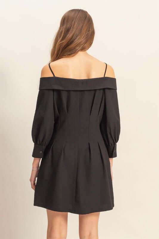 HYFVE Button Down Spaghetti Strap Black Mini Dress with Pockets - Trendy Cute Clothing Online - In Style Chics Boutique Women's Juniors Apparel