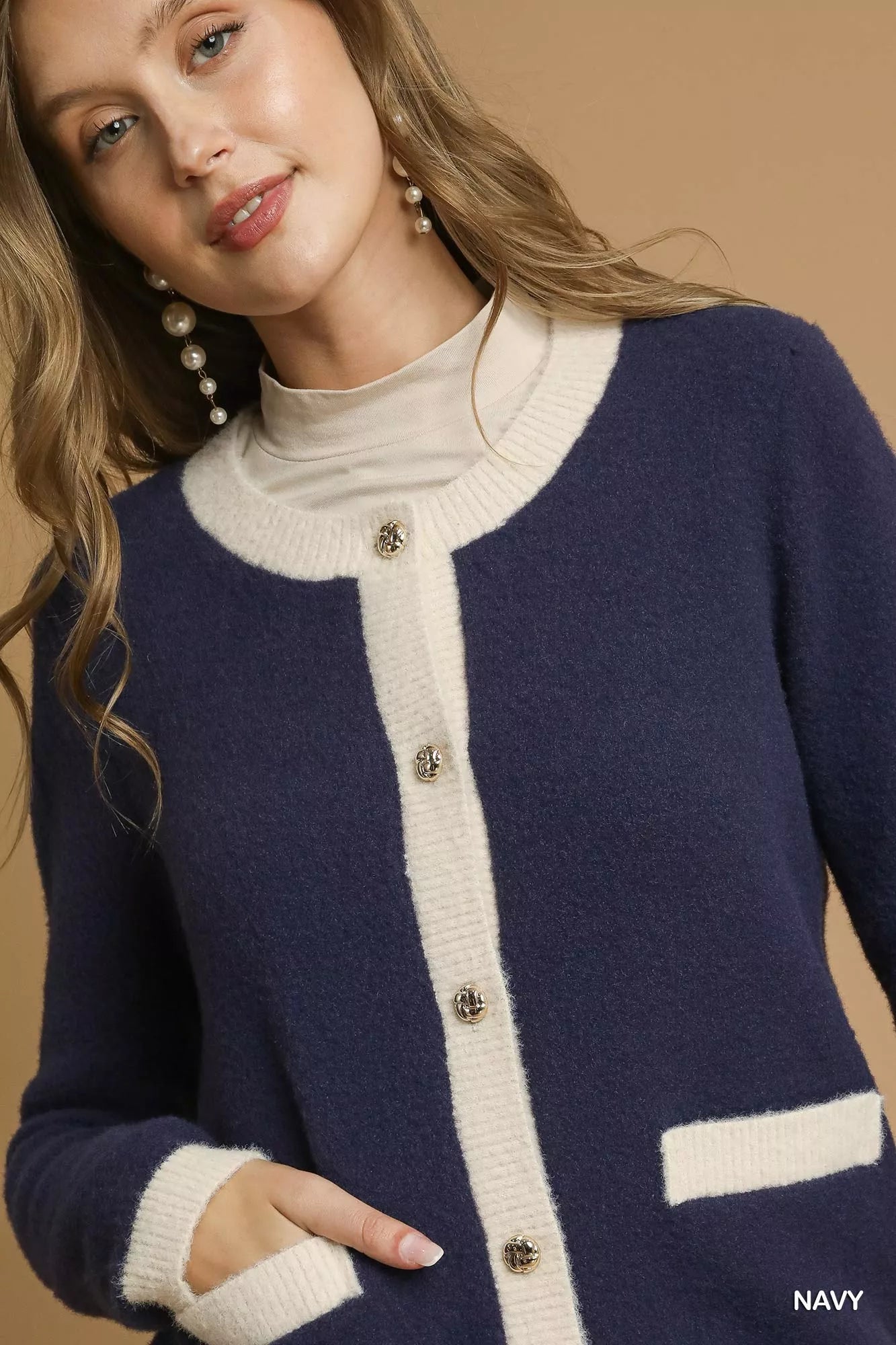 Shop the professional look Two-Tone Button Front Cardigan 💙 at In Style Chics Boutique