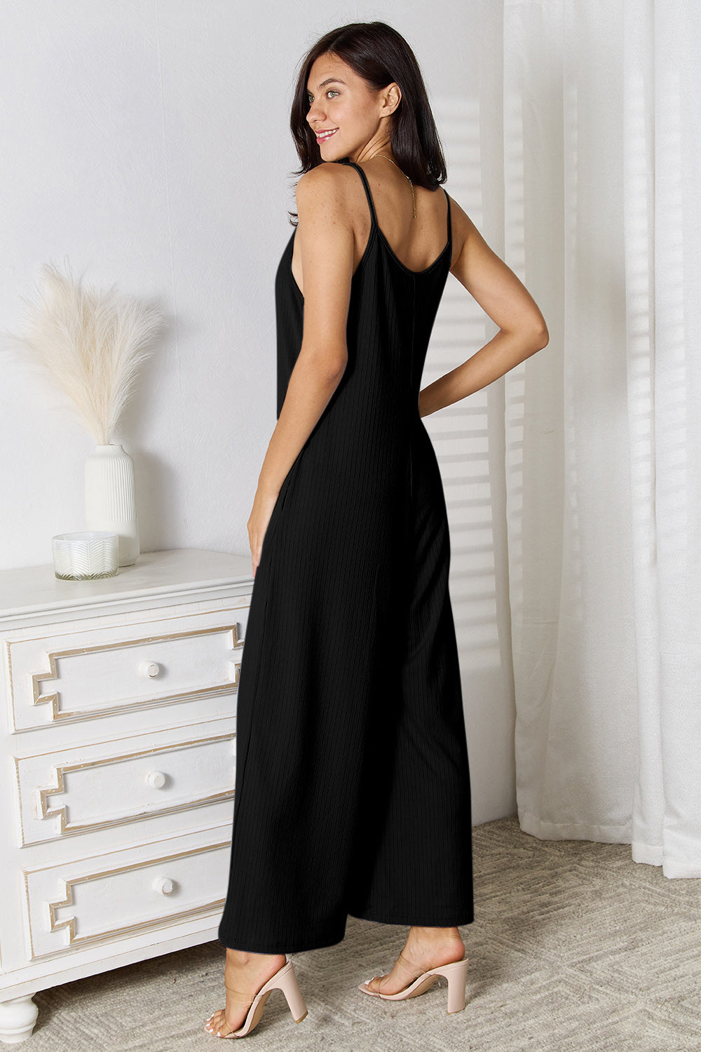 Basic Bae Full Size Spaghetti Strap V-Neck Jumpsuit - In Style Chics Boutique LLC