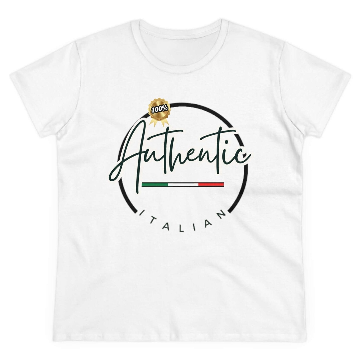 Women's Midweight Cotton Graphic Tee "100% Authentic Italian" - In Style Chics Boutique LLC