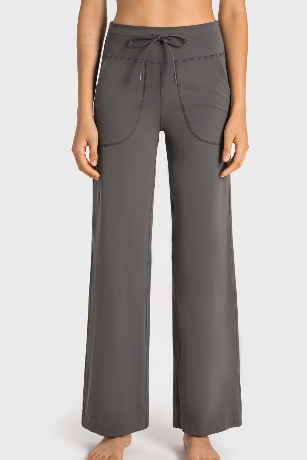 Drawstring Waist Wide Leg Sports Pants with Pockets - In Style Chics Boutique LLC