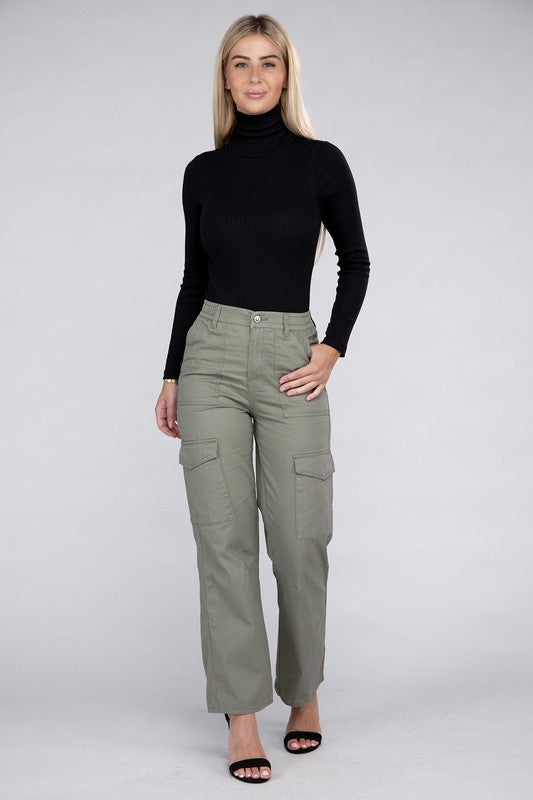 Everyday Wear Elastic-Waist Cargo Pants for Women - In Style Chics Boutique LLC