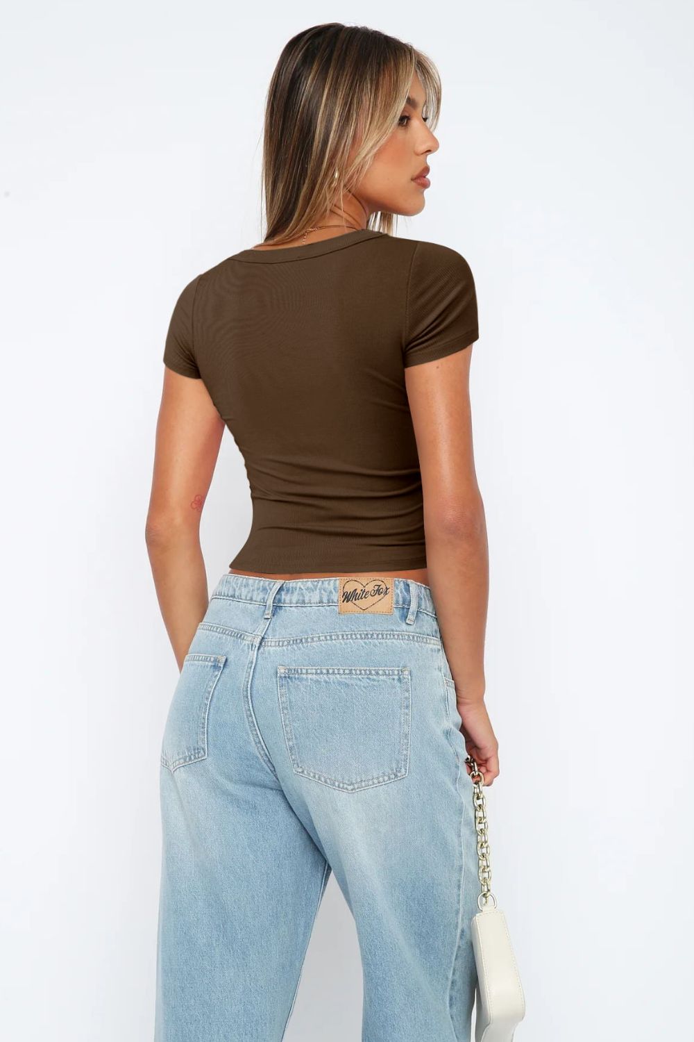 Square Neck Short Sleeve Tee - In Style Chics Boutique LLC