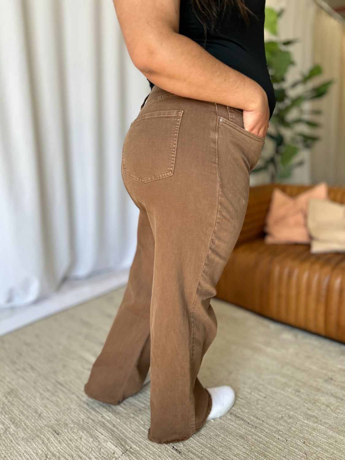 RFM Full Size High Rise Garment Dye Wide Leg Jeans - In Style Chics Boutique LLC