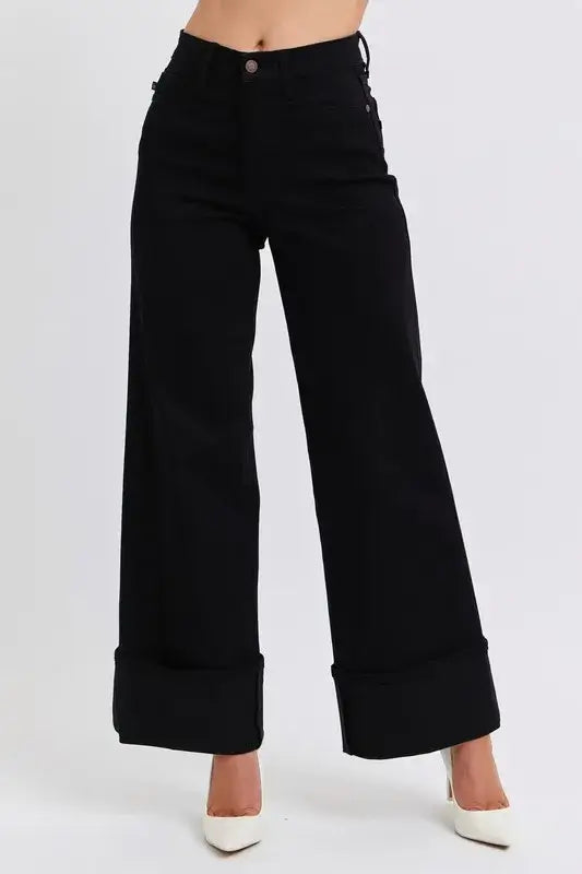 Judy Blue High Waist Reto Wide Leg W/ Cuff