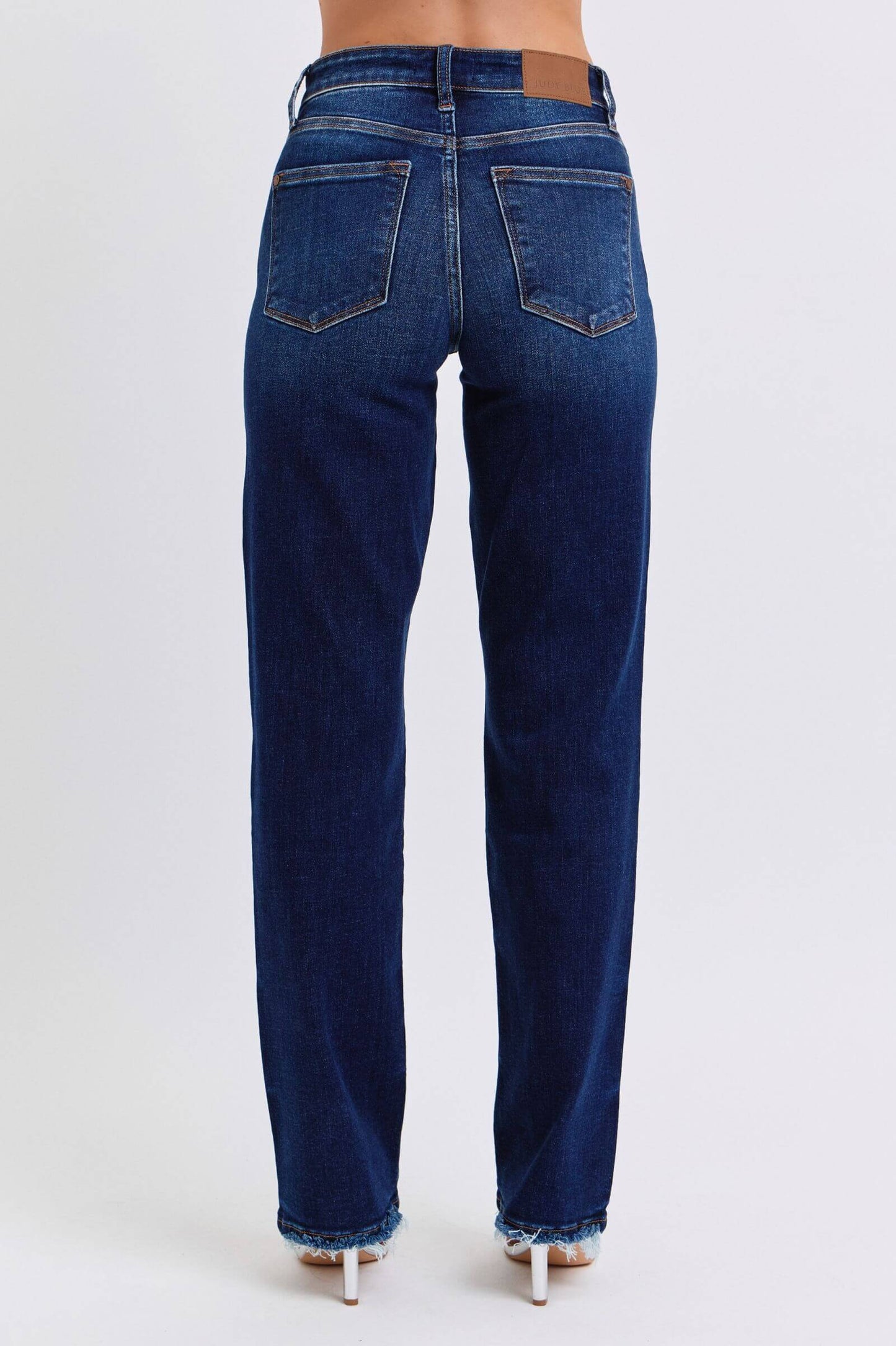Judy Blue Full Size Raw Hem Straight Leg Jeans - In Style Chics Boutique LLC