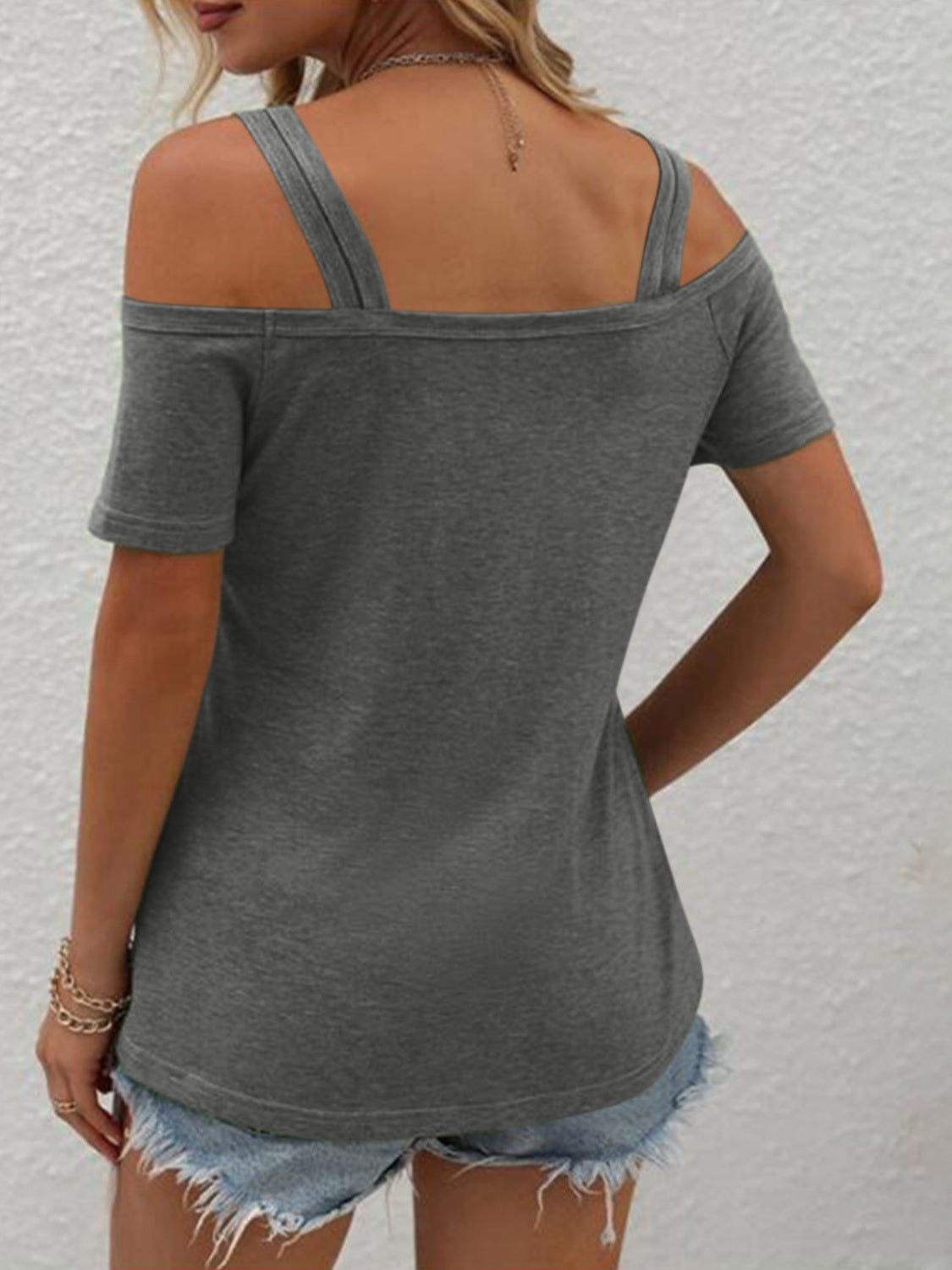 Double Spaghetti Straps Short Sleeve T-Shirt - More Colors! - In Style Chics Boutique LLC