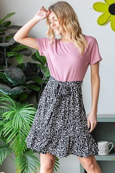 Short Sleeve Solid & Animal Print Mini Dress - In Style Chics Boutique