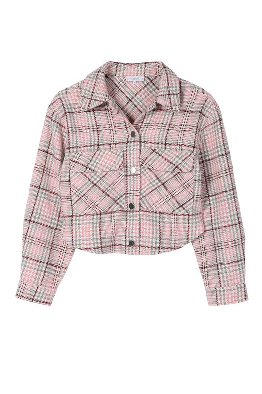 Plaid crop jacket for women - In Style Chics Boutique LLC