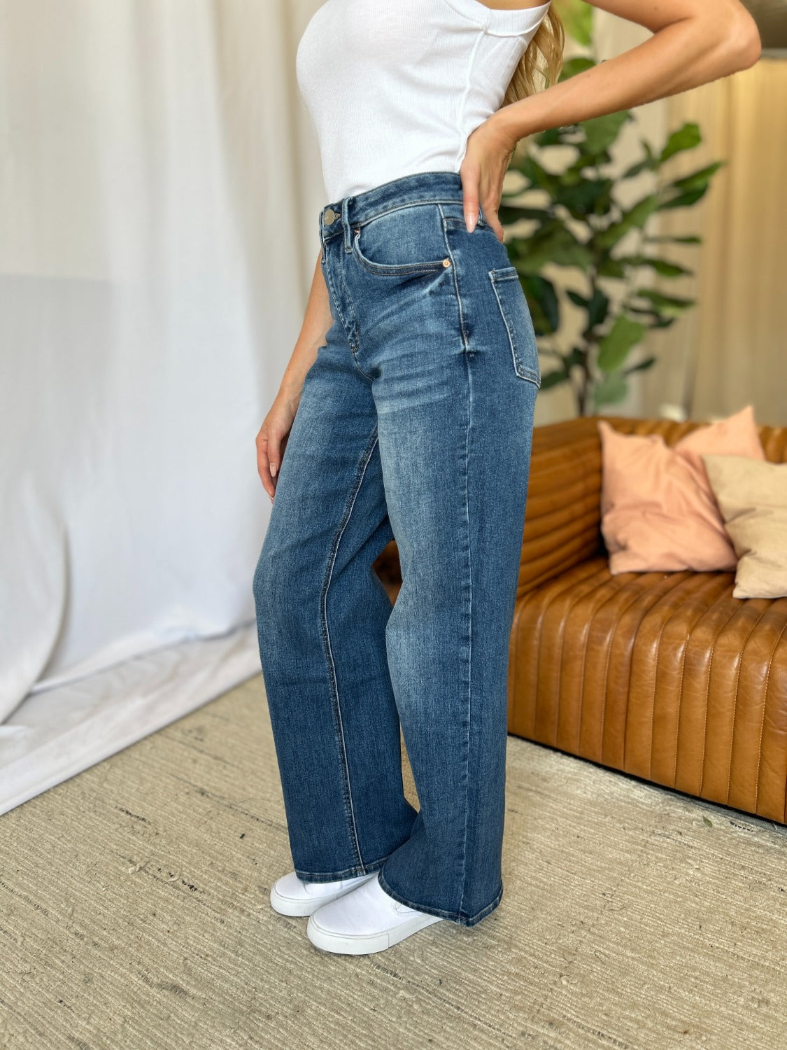 RFM Full Size High Rise Tummy Control Wide Leg Jeans - In Style Chics Boutique LLC